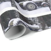 Land Snowy Boerderij Tractor Photo Wrapping Paper Cadeaupapier (Rol Hoek)