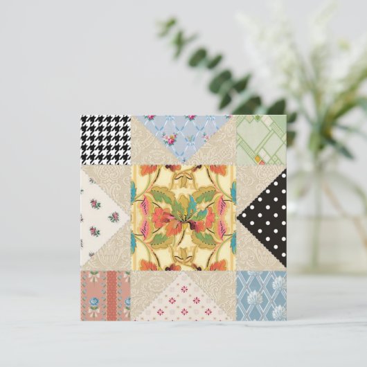  land Style Quilt Housewarming Party Kaart (Staand voorkant)