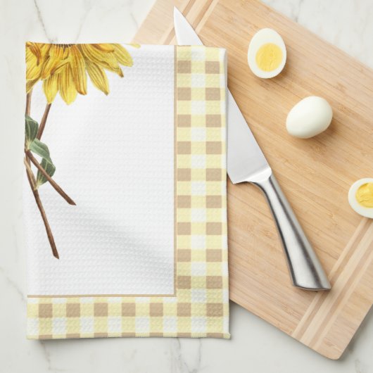 Land Style Yellow Cheick Sunflower Theedoek (Quarter Fold)