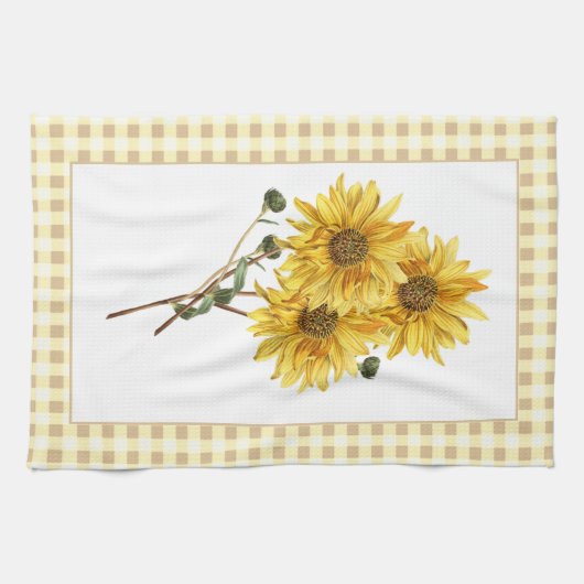 Land Style Yellow Cheick Sunflower Theedoek (Horizontaal)