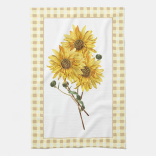 Land Style Yellow Cheick Sunflower Theedoek