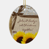 Land Sun Flower Burl Personalized Name Ornament (Rechts)