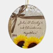 Land Sun Flower Burl Personalized Name Ornament (Links)