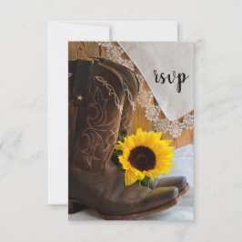 Land Sunflower and Lace Western Wedding RSVP