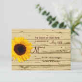 Land Sunflower Barn Rustic Wedding RSVP-kaarten RSVP Kaartje (Staand voorkant)