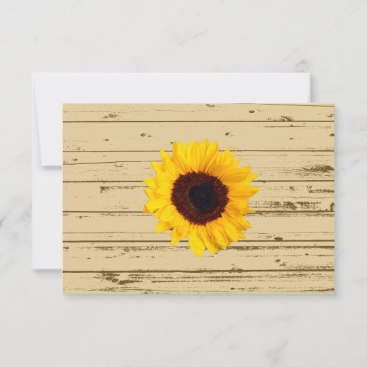 Land Sunflower Barn Rustic Wedding RSVP-kaarten RSVP Kaartje (Achterkant)
