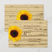 Land Sunflower Barn Rustic Wedding RSVP-kaarten RSVP Kaartje (Voorkant / Achterkant)