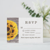 Land Sunflower Barn Wood Weddenschap RSVP (Staand voorkant)