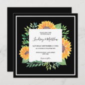 Land Sunflower Black Weddenschap Kaart (Voorkant / Achterkant)