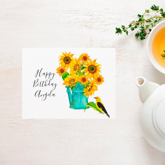 Land Sunflower Bouquet Birthday Briefkaart