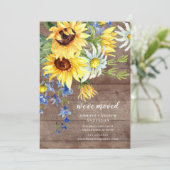 Land Sunflower Bouquet Moving Announge Kaart (Staand voorkant)