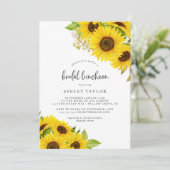Land Sunflower Bridal Luncheon Kaart (Staand voorkant)