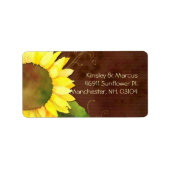 Land Sunflower Brown Weddenschap Etiket (Voorkant)
