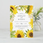 Land Sunflower Casual Weddenschap Kaart (Staand voorkant)