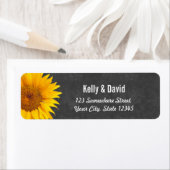Land Sunflower Chalkboard Return Address Etiket (Insitu)