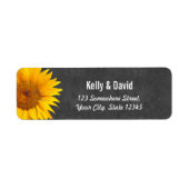 Land Sunflower Chalkboard Return Address Etiket (Voorkant)