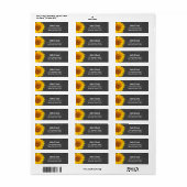 Land Sunflower Chalkboard Return Address Etiket (Full Sheet)