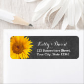 Land Sunflower Chalkboard Return Address Etiket (Insitu)