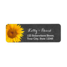 Land Sunflower Chalkboard Return Address