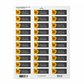Land Sunflower Chalkboard Return Address Etiket (Full Sheet)