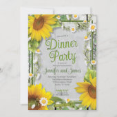 Land Sunflower Daisy Baby shower Dinner Party Kaart (Voorkant)