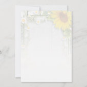 Land Sunflower Daisy Baby shower Dinner Party Kaart (Achterkant)