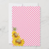 Land Sunflower en Gingham Check Baby shower Kaart (Achterkant)