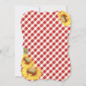 Land Sunflower en Gingham Check Baby shower Kaart (Achterkant)