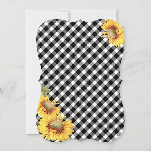 Land Sunflower en Gingham Check Baby shower Kaart (Achterkant)