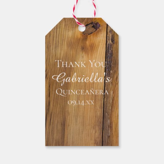 Land Sunflower en Lace Western Quinceañera Cadeaulabel (Achterkant)