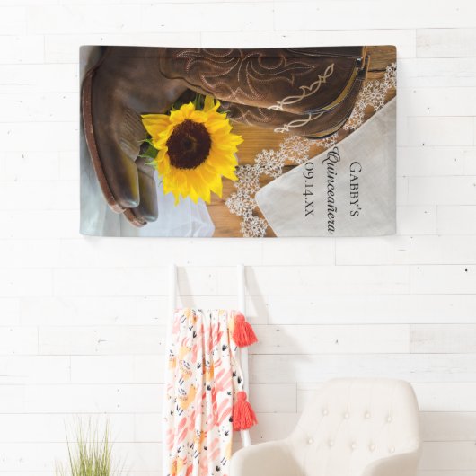 Land Sunflower en Lace Western Quinceañera Spandoek (Insitu)