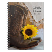 Land Sunflower en Lace Western Wedding Notitieboek (Voorkant)