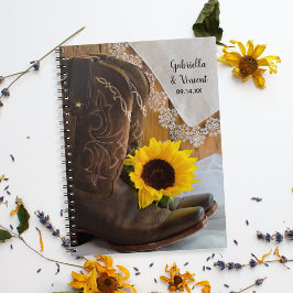 Land Sunflower en Lace Western Wedding Notitieboek