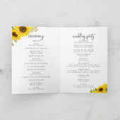 Land Sunflower Folded Wedding Programme Programma (Binnen)