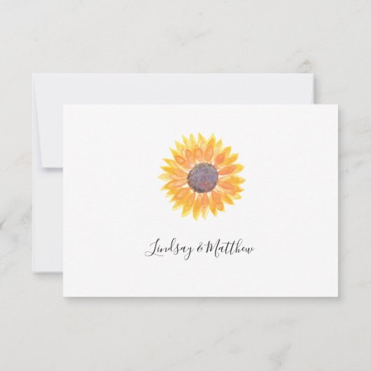 Land Sunflower Foliage Weddenschap RSVP (Achterkant)