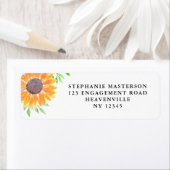 Land Sunflower Foliage Weduwingadres Etiket (Insitu)