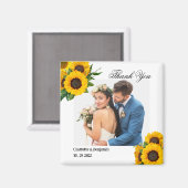 Land Sunflower Foto Weddenschap Favor Gift Magneet (Voorkant / Achterkant)