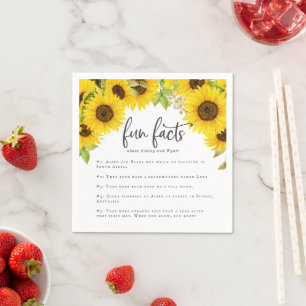 Land Sunflower Fun Facts Wedding Napkins Servet