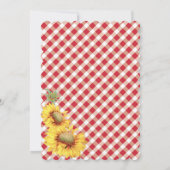 Land Sunflower Gingham Check Girl Baby shower Kaart (Achterkant)