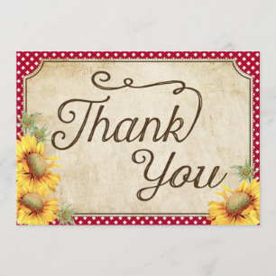 Land Sunflower Gingham Check Rustic Bedankt