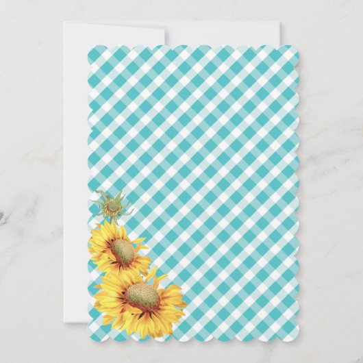 Land Sunflower Gingham Check Twins Baby shower Kaart (Achterkant)