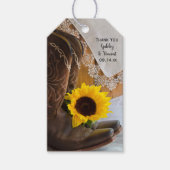 Land Sunflower Lace Western Weddenschap voor Label Cadeaulabel (Voorkant)