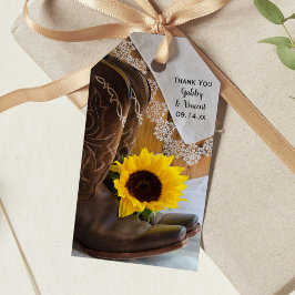 Land Sunflower Lace Western Weddenschap voor Label Cadeaulabel