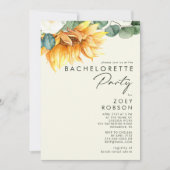 Land Sunflower Light Yellow Bachelorette Party Kaart (Voorkant)