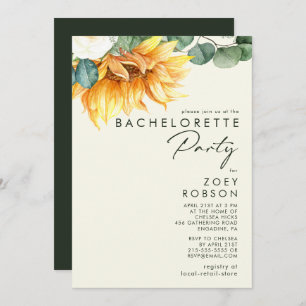 Land Sunflower Light Yellow Bachelorette Party Kaart