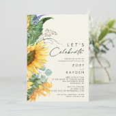 Land Sunflower Light Yellow Let's Celebrate Kaart (Staand voorkant)