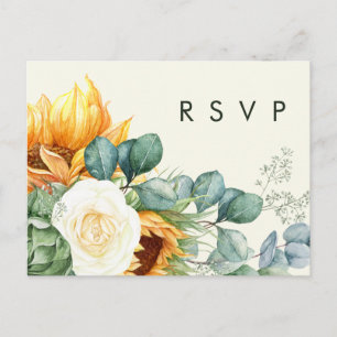 Land Sunflower Light Yellow Song Request RSVP Briefkaart