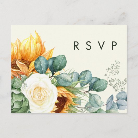 Land Sunflower Light Yellow Song Request RSVP Briefkaart (Voorkant)