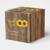 Land Sunflower Mason Jar - Dank u wel Bedankdoosjes (Voorkant Zijde)