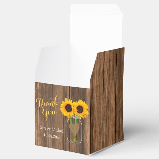 Land Sunflower Mason Jar - Dank u wel Bedankdoosjes (Geopend)